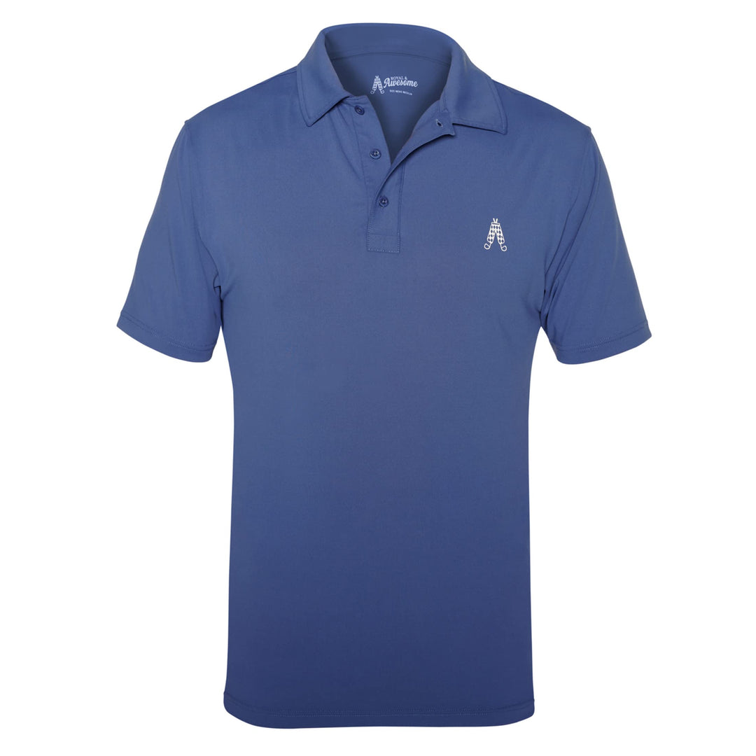 Royal &amp; Awesome Herren Gemusterte Golf-Polo-Shirts Gemusterte Golf-Polo-Shirts M Blau, M Blau