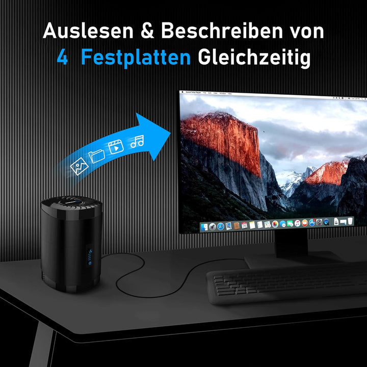 SABRENT 4 Bay SSD/HDD 2,5 Zoll Docking Station, festplatten gehäuse, USB 3.2 Gen1 offline Klonstatio