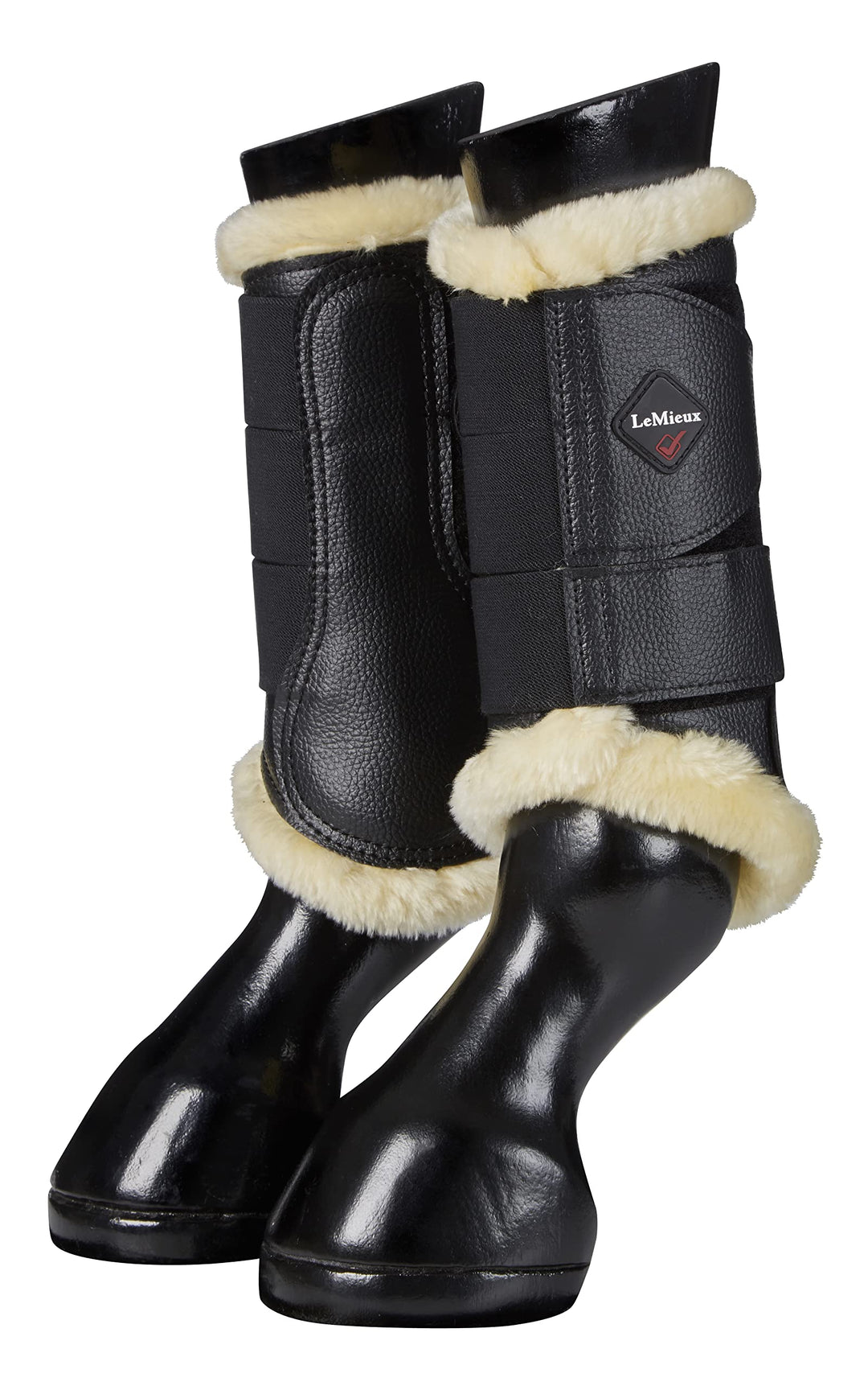 LeMieux Unisex Capella Bürstenstiefel mittel Schwarzes Naturvlies-Randgeflecht, mittel Schwarzes Nat