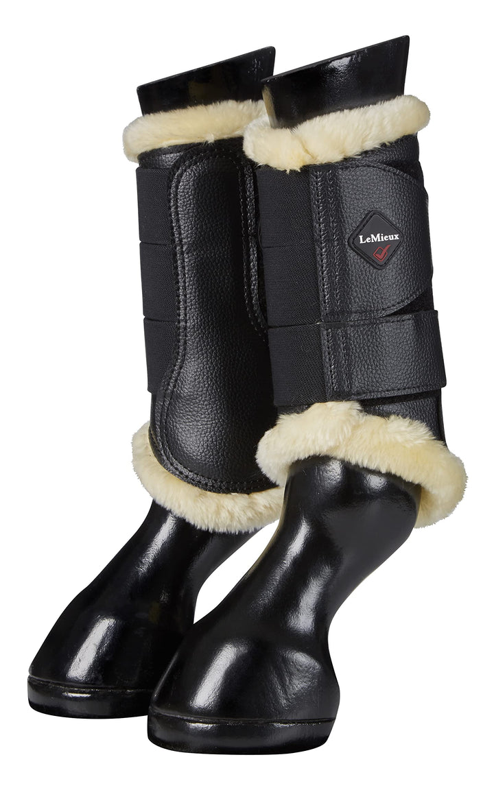 LeMieux 1 Paar Stiefel mit Fleece-Futter Bürsten Large Schwarz Natur, Large Schwarz Natur