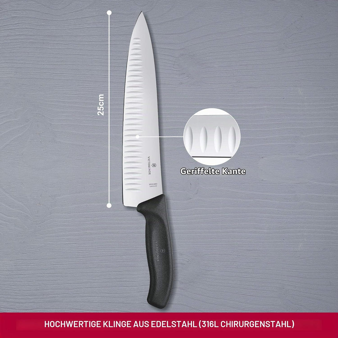 Victorinox, Swiss Classic, Profi Tranchiermesser, Extra Scharfe Klinge, Kullenschliff, 25 cm, Robust