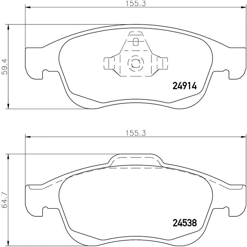 HELLA PAGID 8DB 355 014-791 Bremsbelagsatz - T1894 - Dicke/Stärke: 18mm - Bremssystem: Teves - nicht