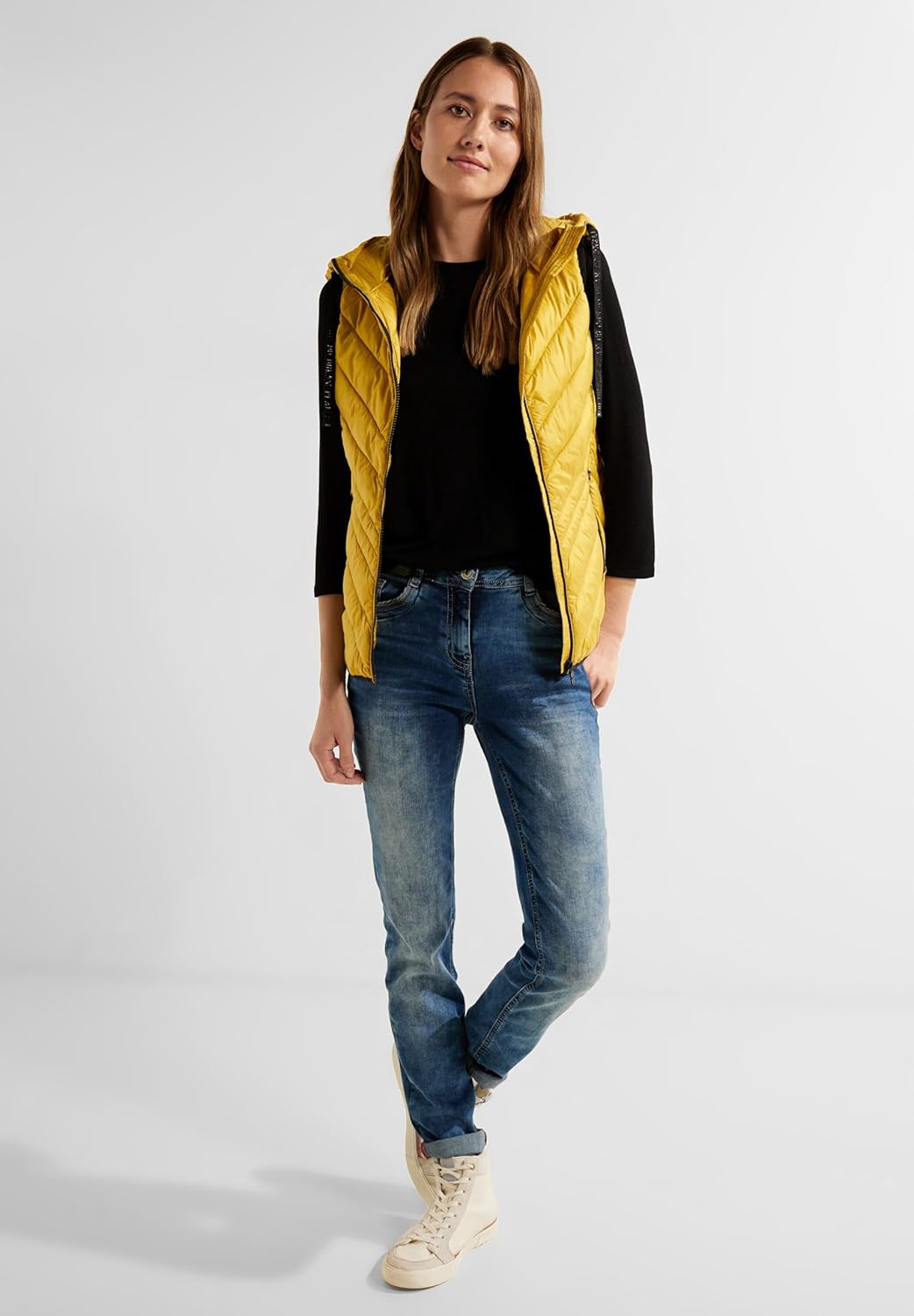 Cecil Damen Steppweste, S yellow sulphur