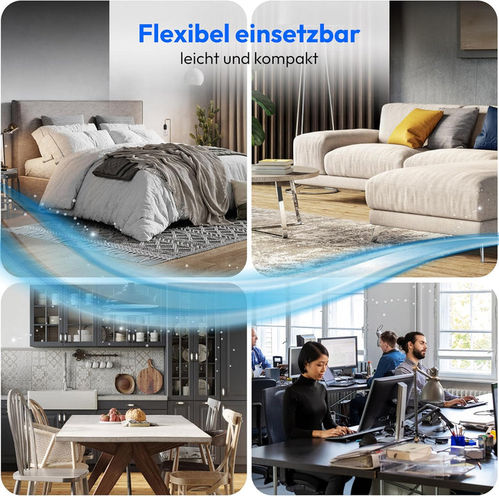 MEDION Standventilator mit Fernbedienung, drei Geschwindigkeitsstufen, 45 Watt Leistung, 36 cm, Schw