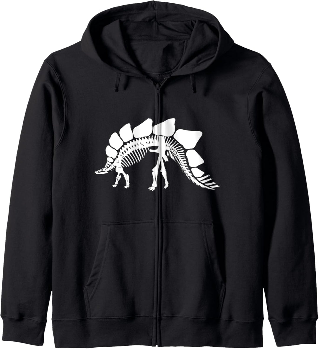 Stegosaurus Dinosaurier Fossil Skelett (weisses Logo-Design) Kapuzenjacke
