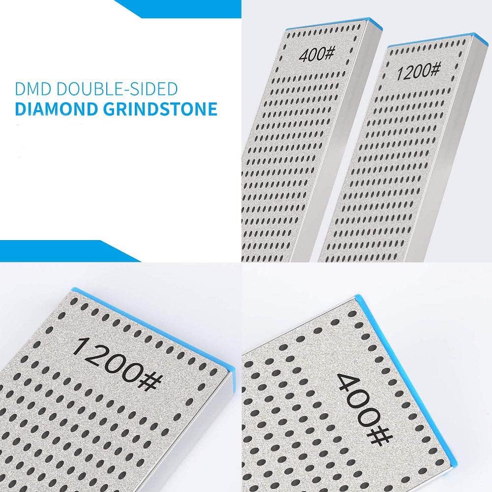 QZATACAEN Diamond Flattening Stone Lapping Plate Double Sided (400 & 1200) Grit Diamond Sharpening P