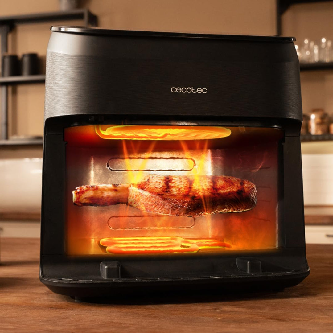 Cecotec Heissluftfritteuse ohne Öl - 8,5L - Grill - Doppelwiderstand - Integrierter Smoker - Air Fry