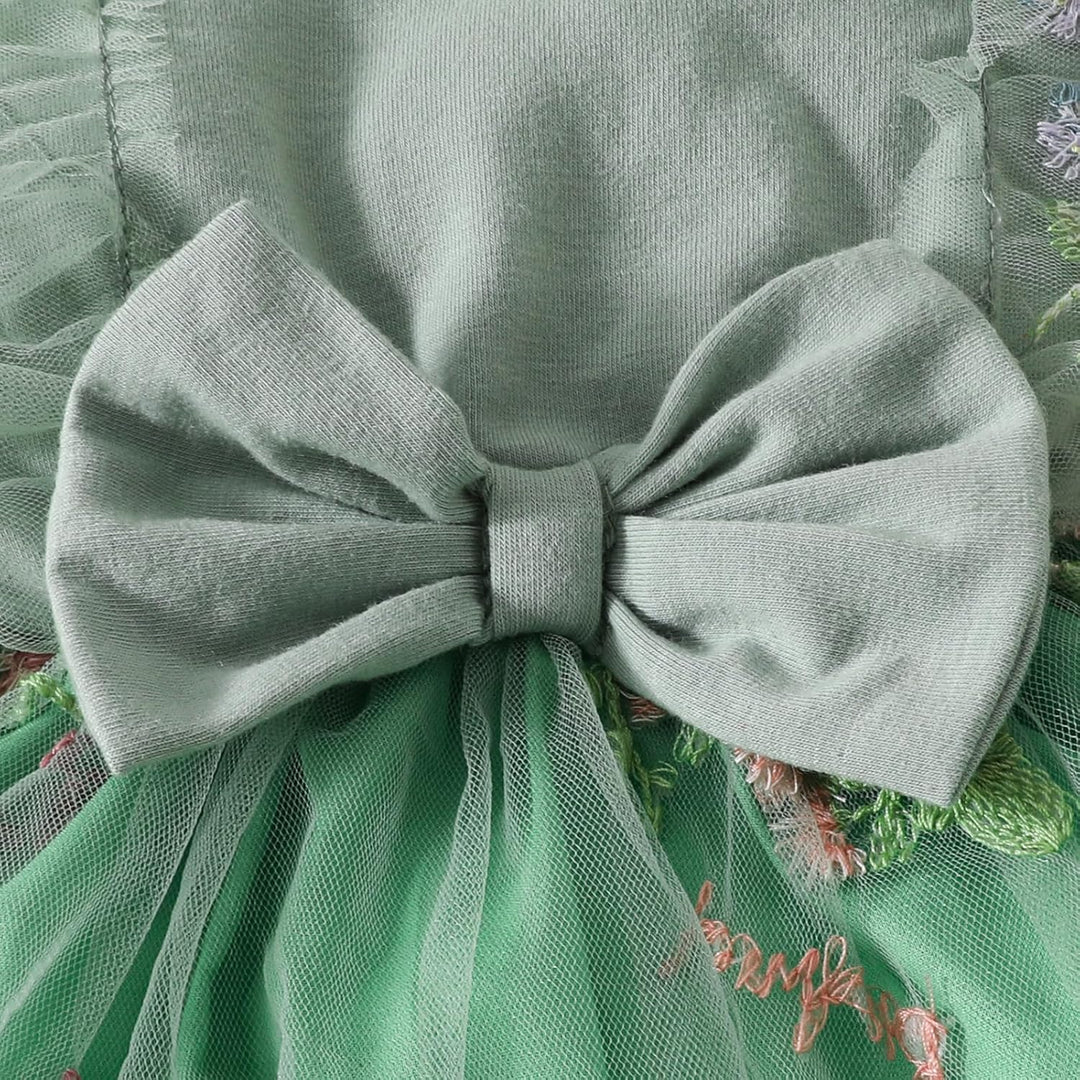 Babykleidung für Neugeborene Mädchen Gerüschtes Kleid mit Blumendruck Sommer Outfits Süsses Schleife