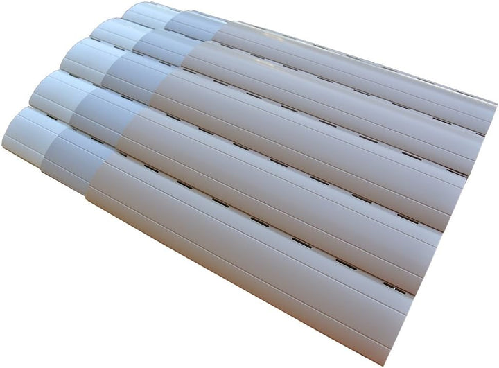 5 x 2 Meter PVC Rollladenlamelle Profil Rolladenlamelle Maxi 52mm Farbe: Grau 52mm Deckhöhe Grau, 52