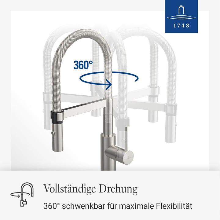 Villeroy & Boch 927300 Steel Expert Compact Spültischarmatur, Edelstahl massiv Edelstahl Massiv Flac