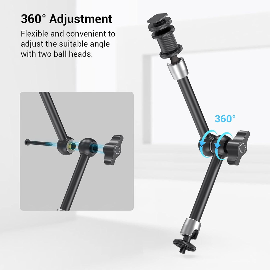 SMALLRIG Super Clamp und Magic Arm (11") mit Kaltschuhhalterung für Monitor, LED-Licht, Mikrofon - 3