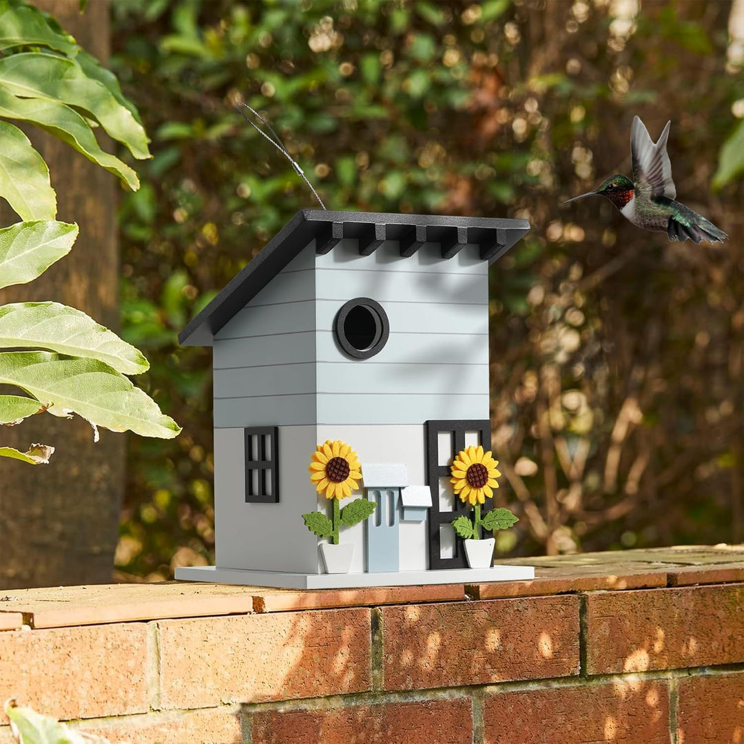 Deko Vogelhaus zum Aufhängen - Nistkasten im Landhausstil für kleine Vögel, dekoratives Vogelhäusche