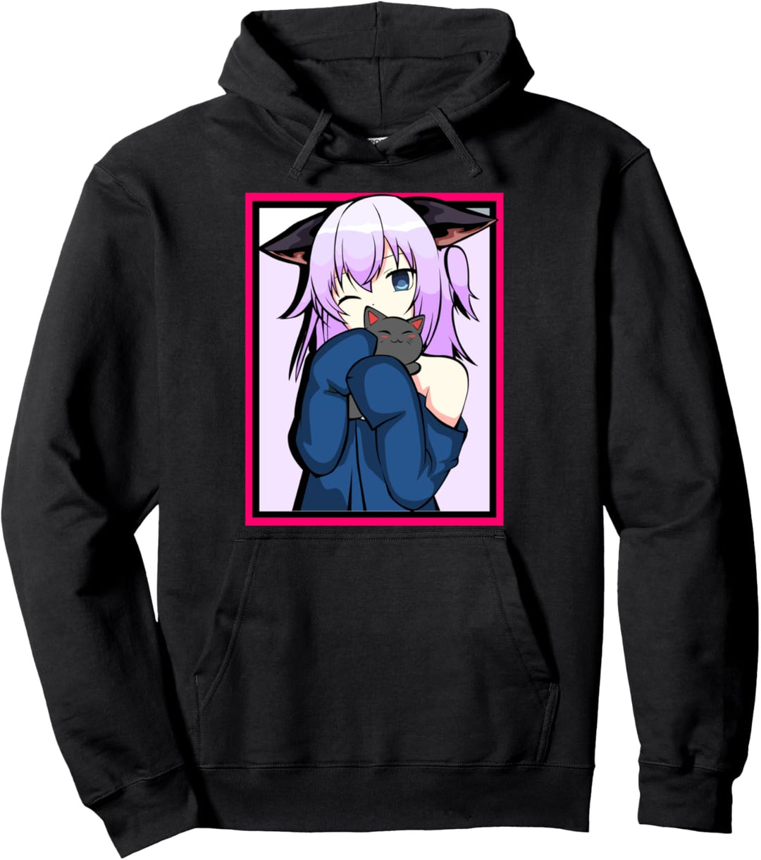 Anime Girl – niedliches Katzen-Design – Cosplay Pullover Hoodie