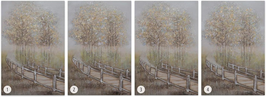 KunstLoft Leinwandbild | 100% HANDGEMALT | 60x90cm | Gemälde 'Secret Path' | Landschaften | Braun |