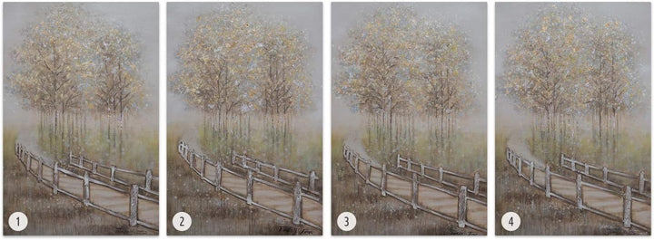 KunstLoft Leinwandbild | 100% HANDGEMALT | 60x90cm | Gemälde 'Secret Path' | Landschaften | Braun |