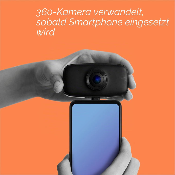 Kandao QooCam Fun Black [USB-C], a Kind of 360 Camera live Stream on Social Media Smartphone Camera