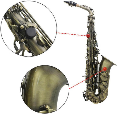 Btuty Hochwertiges antikes Finish, gebogen, Eb, Eb, flach, Altsaxophon, Abalone-Muschel, Schlüsselsc