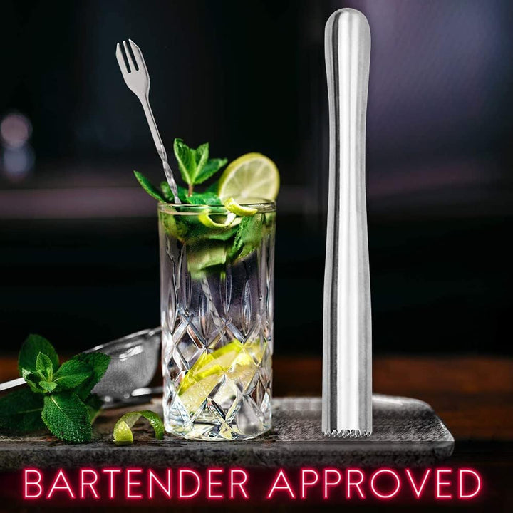 Cocktail Stössel Aus Edelstahl Mit Stössel Rührlöffel,Zitronen Stampfer Eisstössel Muddler Zum Maisc