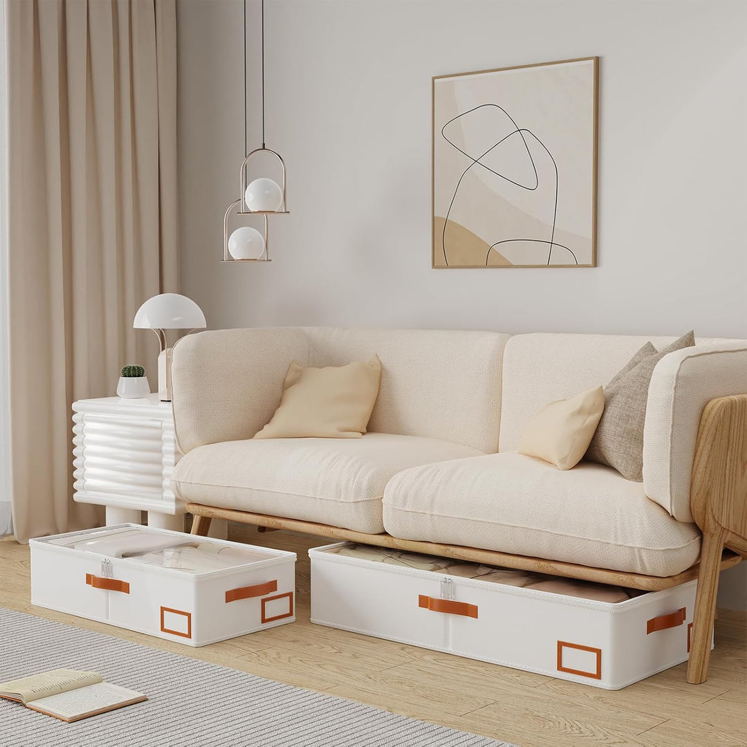 Yawinhe 3 Stück Unterbettkommode, Unterbett-Aufbewahrungstasche Kleideraufbewahrung, Faltbare Aufbew