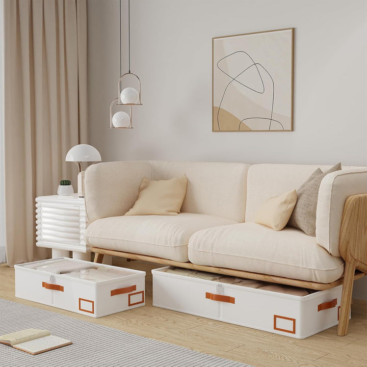 Yawinhe 3 Stück Unterbettkommode, Unterbett-Aufbewahrungstasche Kleideraufbewahrung, Faltbare Aufbew