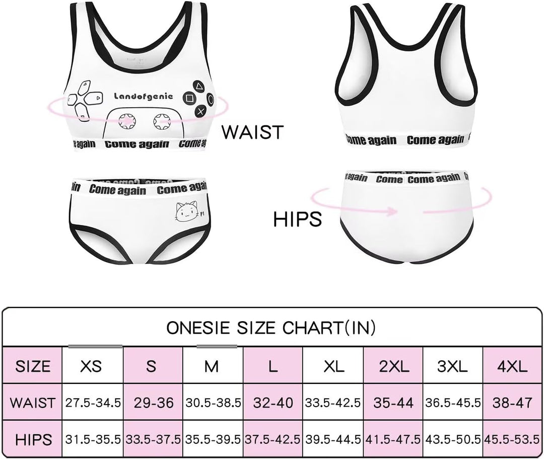 Landofgenie Camisole und Höschen Damen Baumwolle Bralette Set Sport Loungewear Set-Spiel Spielkonsol