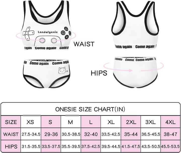 Landofgenie Camisole und Höschen Damen Baumwolle Bralette Set Sport Loungewear Set-Spiel Spielkonsol