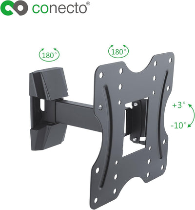 conecto, TV-Wandhalterung bis 42 Zoll, neigbar (+3°/-10°), schwenkbar (+/-90°), bis VESA 200, Tragla