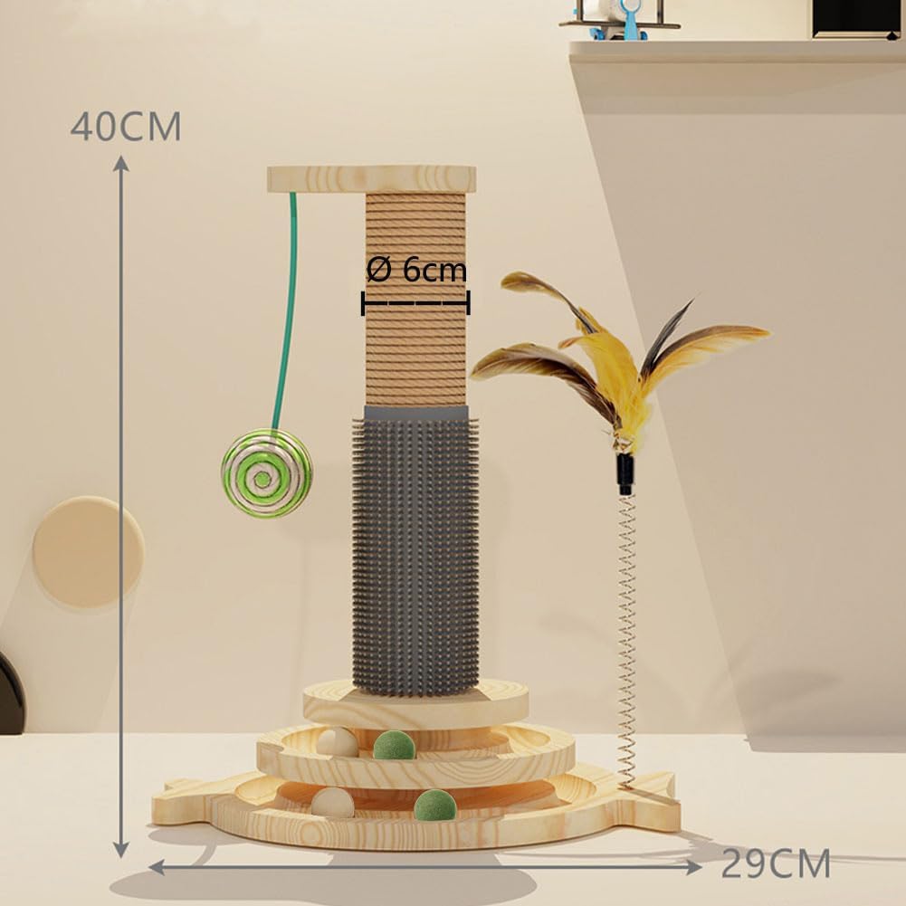 Marchul 5 in 1 Katzenspielzeug, Katze Sisal Seil Massierender Kratzbaum mit hängenden Ball, Interakt