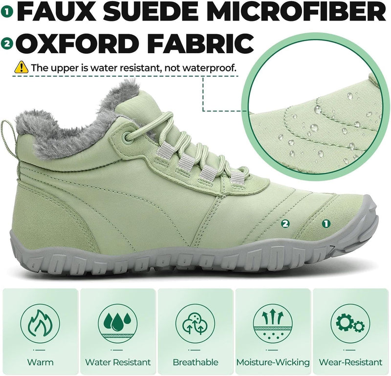 SAGUARO Barfussschuhe Winter Warm Wasserabweisend Gefüttert Winterschuhe für Damen Herren Gr.36-46 3