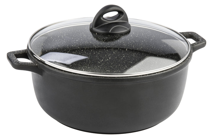 Barazzoni die Kochen besondere Kasserolle Zwei Griffen mit Deckel, Durchmesser 28 cm, Aluminiumguss