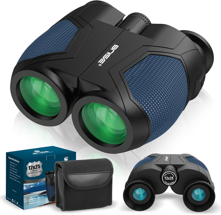 Kompaktes Fernglas für Erwachsene und Kinder 12x25, kleines Fernglas mit Low Light Vision für Vogelb