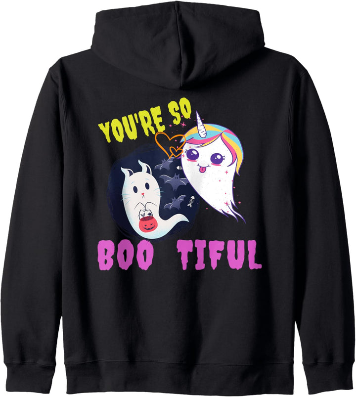 You're So BOO TIFUL Geist Einhorn Katze Fledermaus Halloween Kapuzenjacke