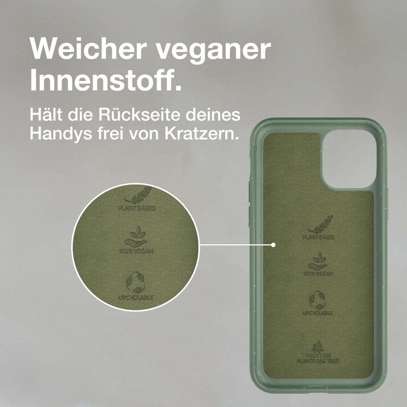 Woodcessories - Antibakterielle Bio Hülle kompatibel mit iPhone 11 Pro Max Hülle grün - Plastikfrei,