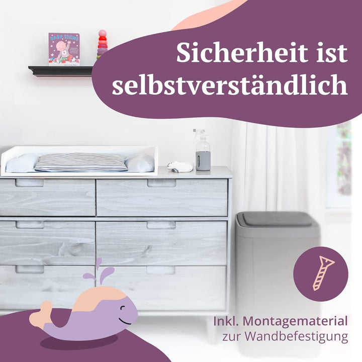 Puckdaddy – Wickelaufsatz Lasse kompatibel mit Hemnes Kommode u.Ä. – 80x80x10 cm aus Holz in Weiss –
