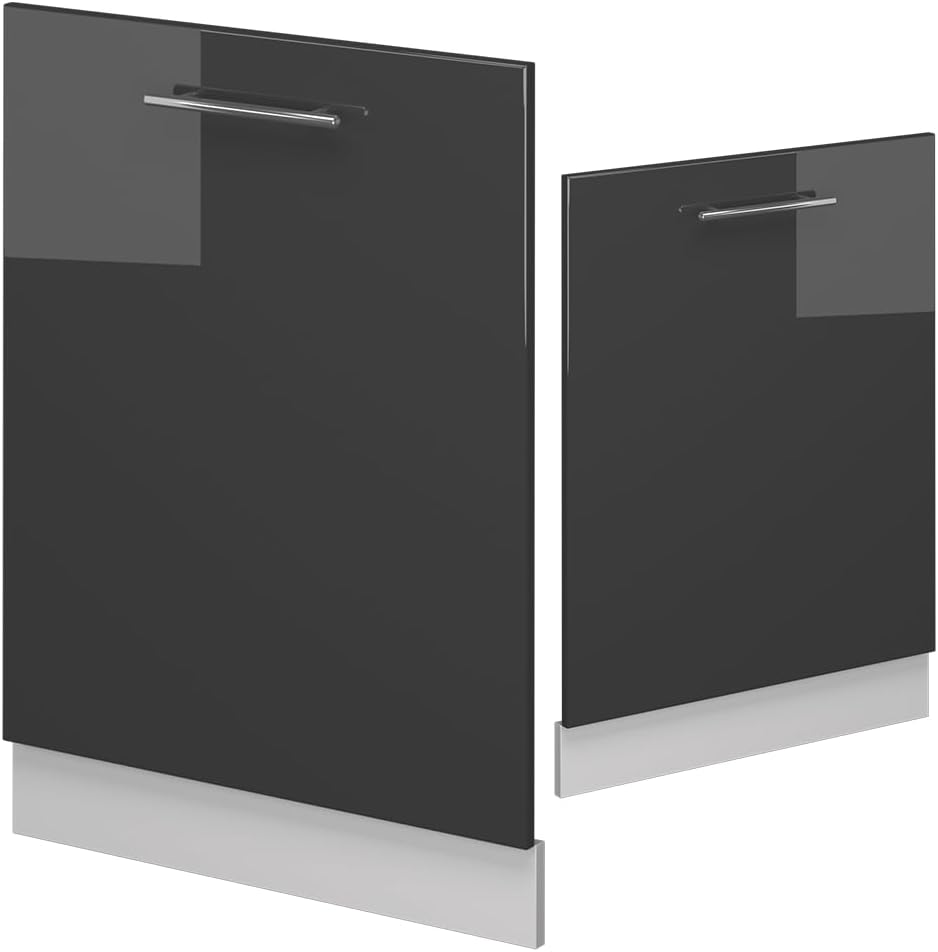 Vicco Geschirrspülblende Fame-Line, Anthrazit Hochglanz, 60 cm ohne Arbeitsplatte, Anthrazit Hochgla