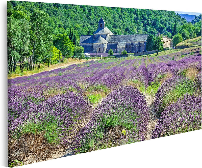 Bild auf Leinwand Lavender Vor Der Abbaye De Senanque In Der Provence Wandbild Poster Kunstdruck Bil