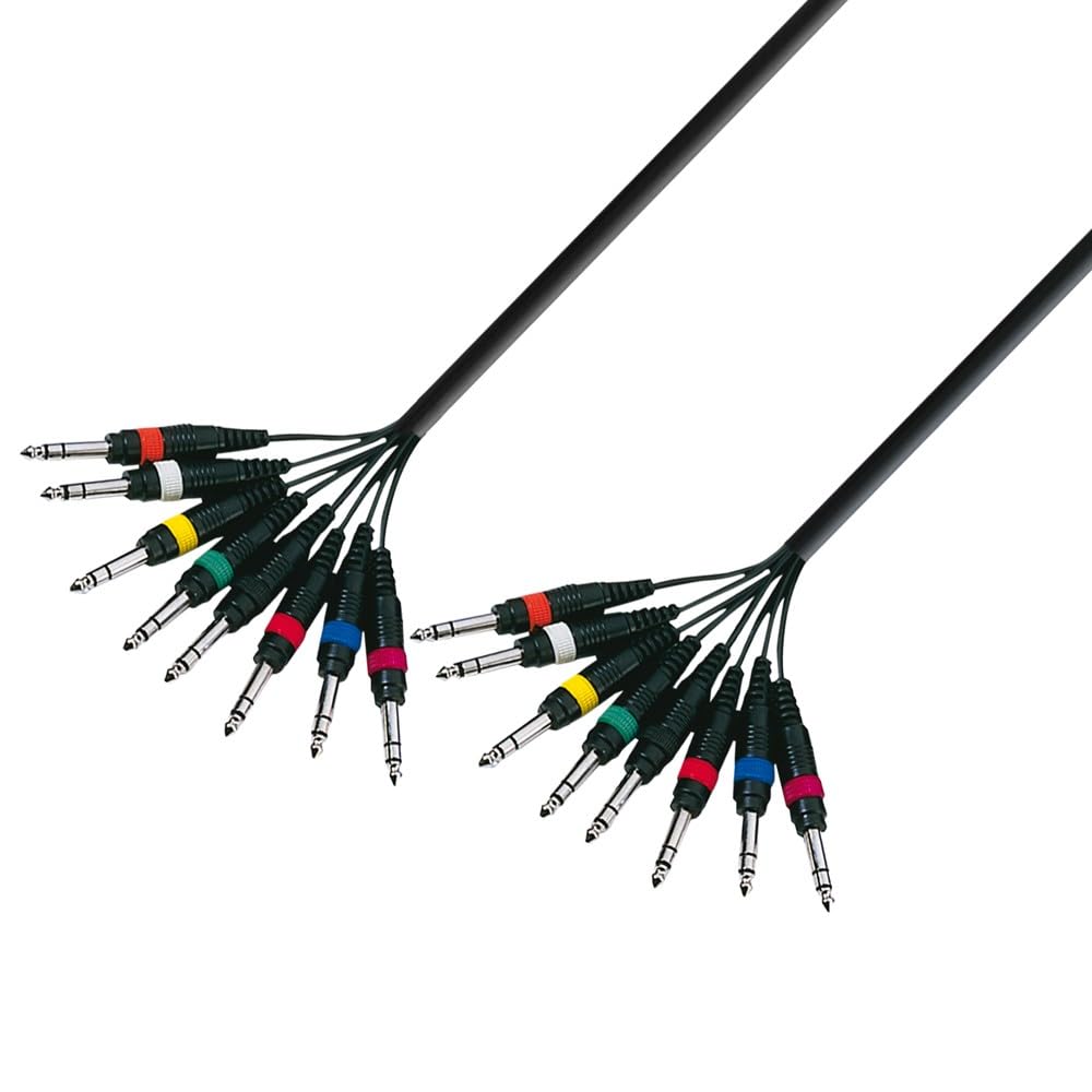 Adam Hall 3 Star Series 5 m 8 x 6,3 mm Klinkenstecker auf 8 x 6,3 mm Klinkenstecker, 5 m 8 x 6,3 mm