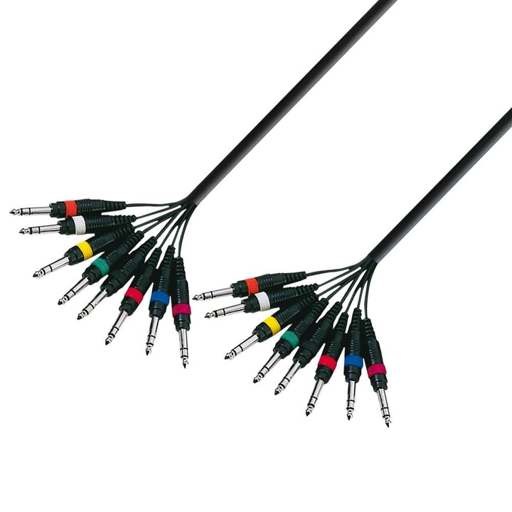Adam Hall 3 Star Series 5 m 8 x 6,3 mm Klinkenstecker auf 8 x 6,3 mm Klinkenstecker, 5 m 8 x 6,3 mm