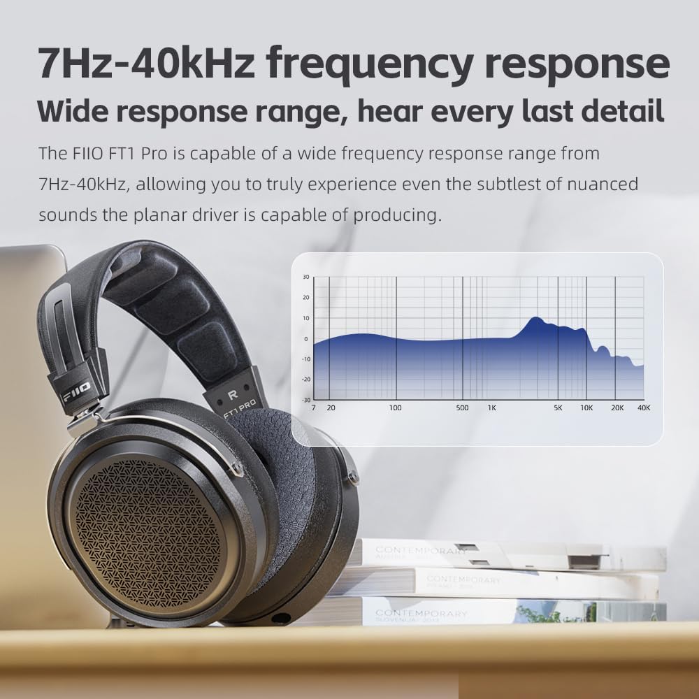 FiiO FT1 Pro Open-Back Planar Magnetic Wired Hi-Fi Kopfhörer für Zuhause, Studio, Aufnahme, hohe Emp