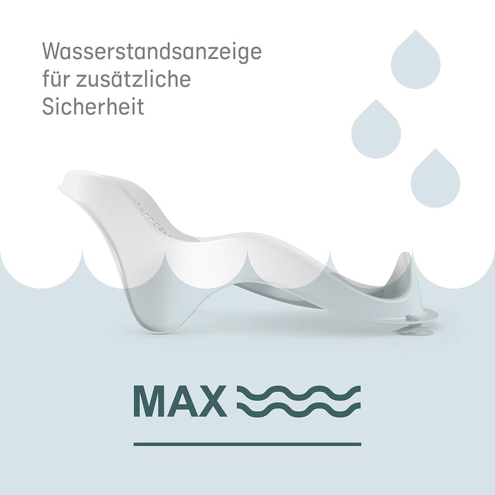 Angelcare ergonomischer Badesitz für die Baby-Badewanne Light Grey, angenehm weiche Liegefläche, auf