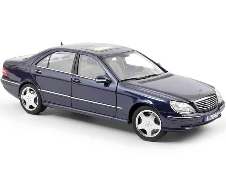 Norev kompatibel mit Mercedes S-Klasse S55 AMG W220 2000 dunkelblau metallic Modellauto 1:18