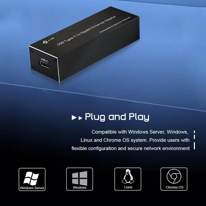 Throncom USB 3.0 auf Gigabit Ethernet NIC Netzwerkadapter, 10/100/1000Mbps USB auf Typ-C LAN Laptop
