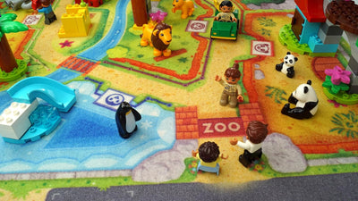 HuggyPlay Spielteppich Zoo Kinderteppich 90 x 150 cm, Zoo