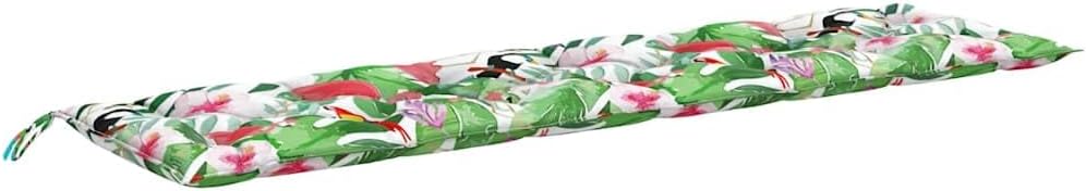 vidaXL Gartenbank-Auflagen 2 STK. Mehrfarbig 200x50x7 cm Stoff 200 cm Grün und Rosa, 200 cm Grün und