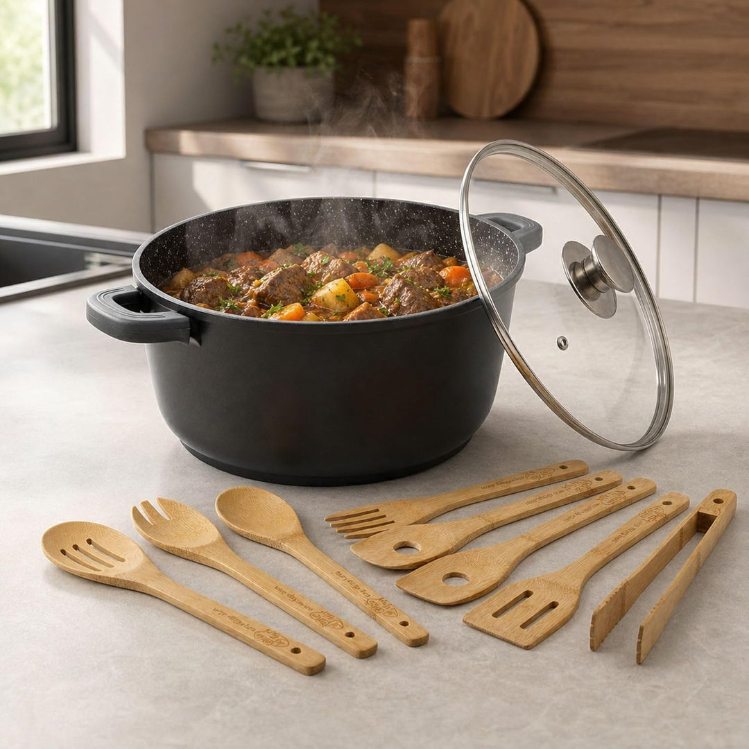 Kochtopf 10 L Suppentopf 32 cm Aluminiumguss Fleischtopf Antihaft Milchtopf Pastatopf Gemüsetopf Sch