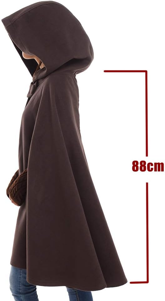 GRACEART Mittelalterliche Unisex Vampir Umhang Gothic Cosplay Kostüm, Robe mit Kapuze Cape Mantel Um