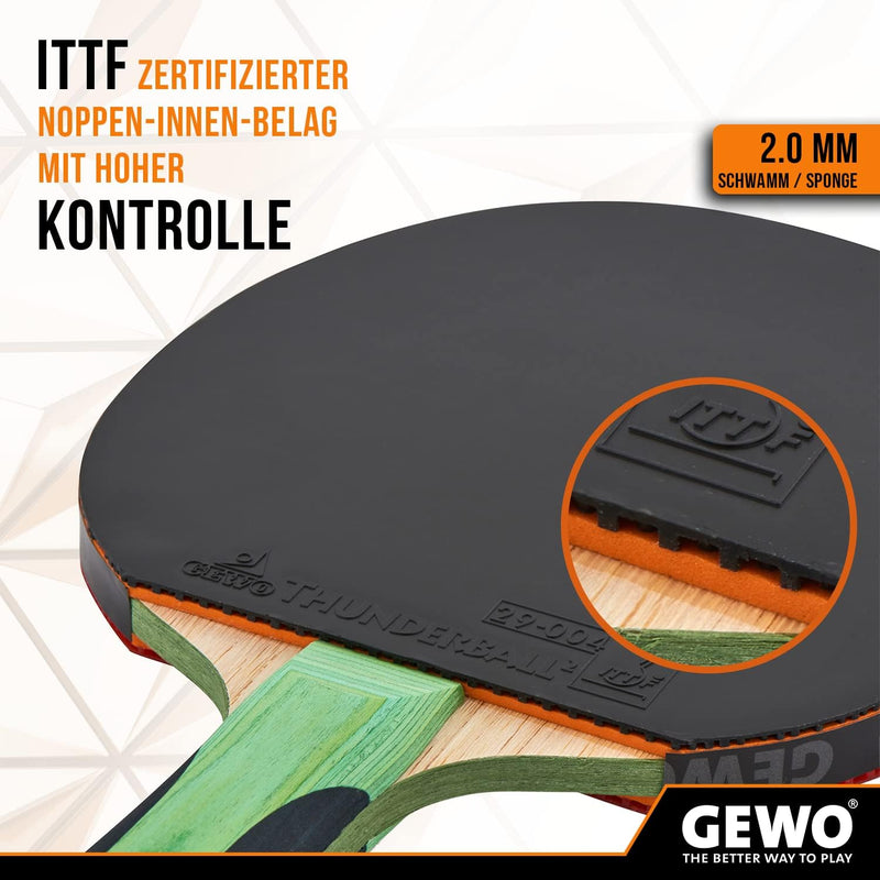 GEWO CS Energy Carbon Pro - Tischtennis-Schläger - ITTF genehmigt - Carbon-Schläger mit kontrolliert