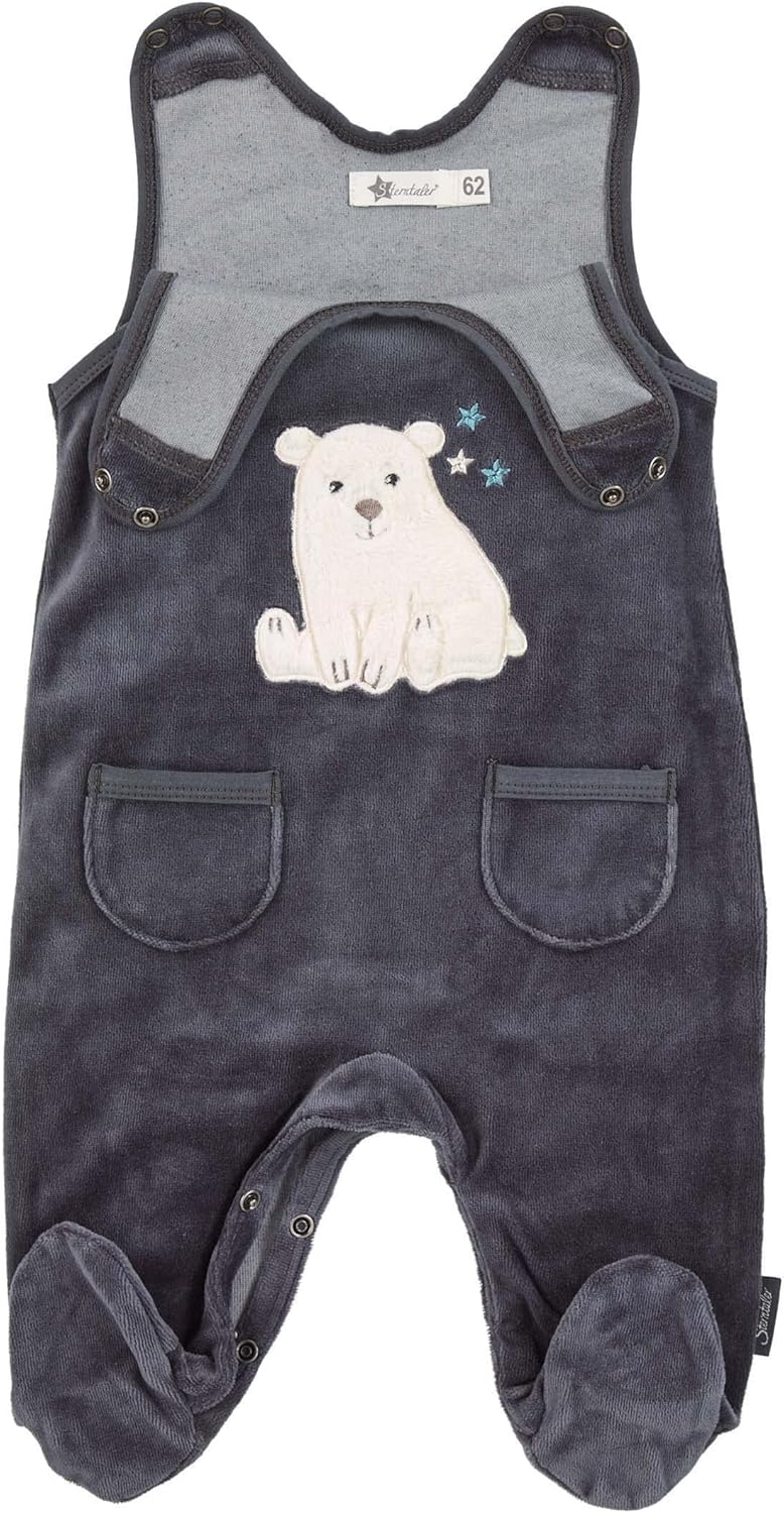 Sterntaler Baby-Jungen Strampler-Set Nicki Eisbär Elia Kleinkind-Schlafanzüge 56 Eisengrau, 56 Eisen