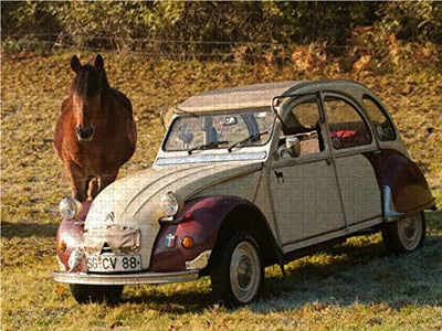 CALVENDO Puzzle Citroën 2 CV Dolly mit Pferd 2000 Teile Lege-Grösse 90 x 67 cm Foto-Puzzle Bild von