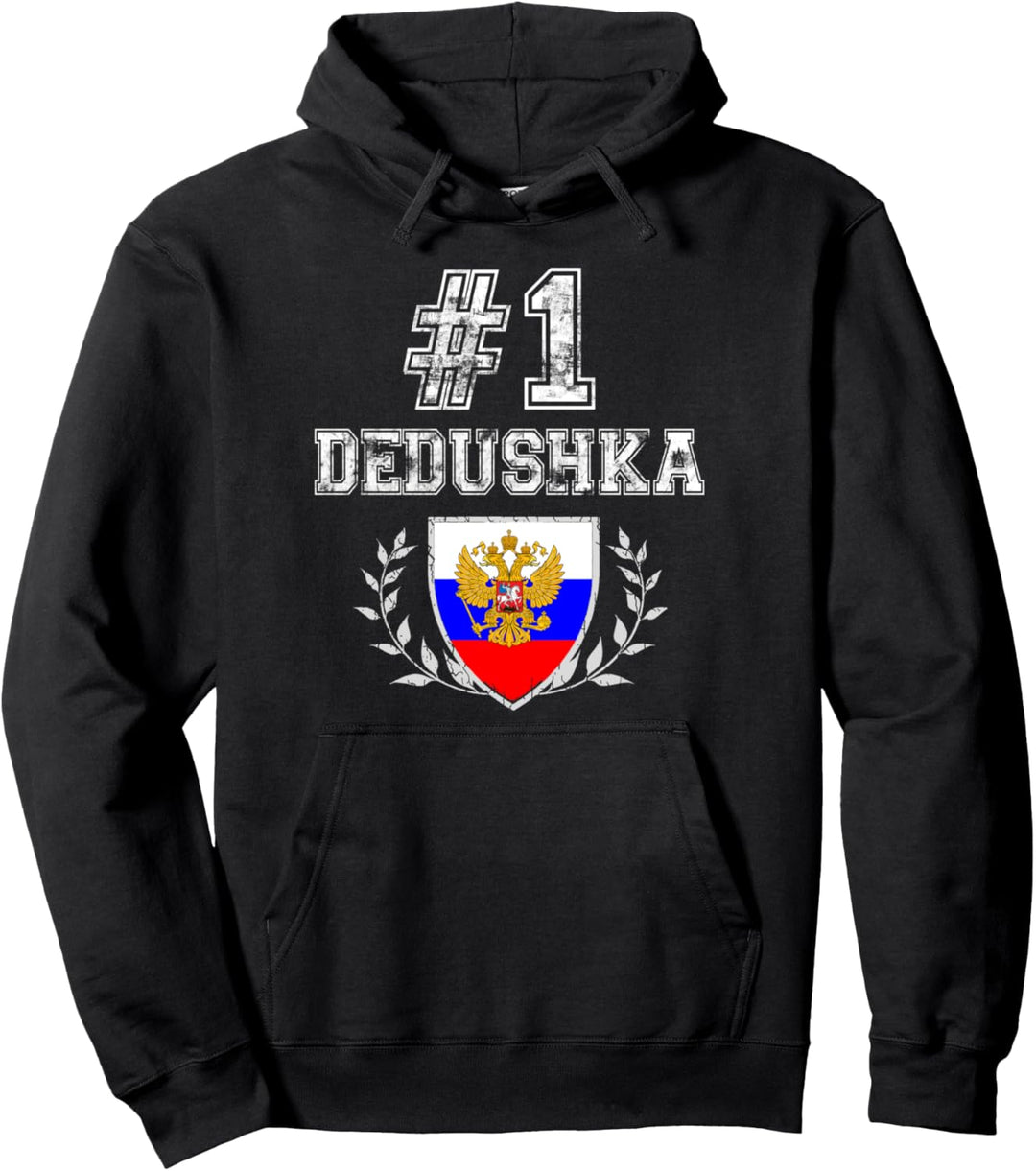 Nummer Eins Deduschka! Russischer Grossvater Pullover Hoodie